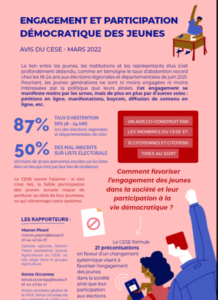 Engagement et participation démocratique des jeunes : le CESE préconise le dialogue structuré